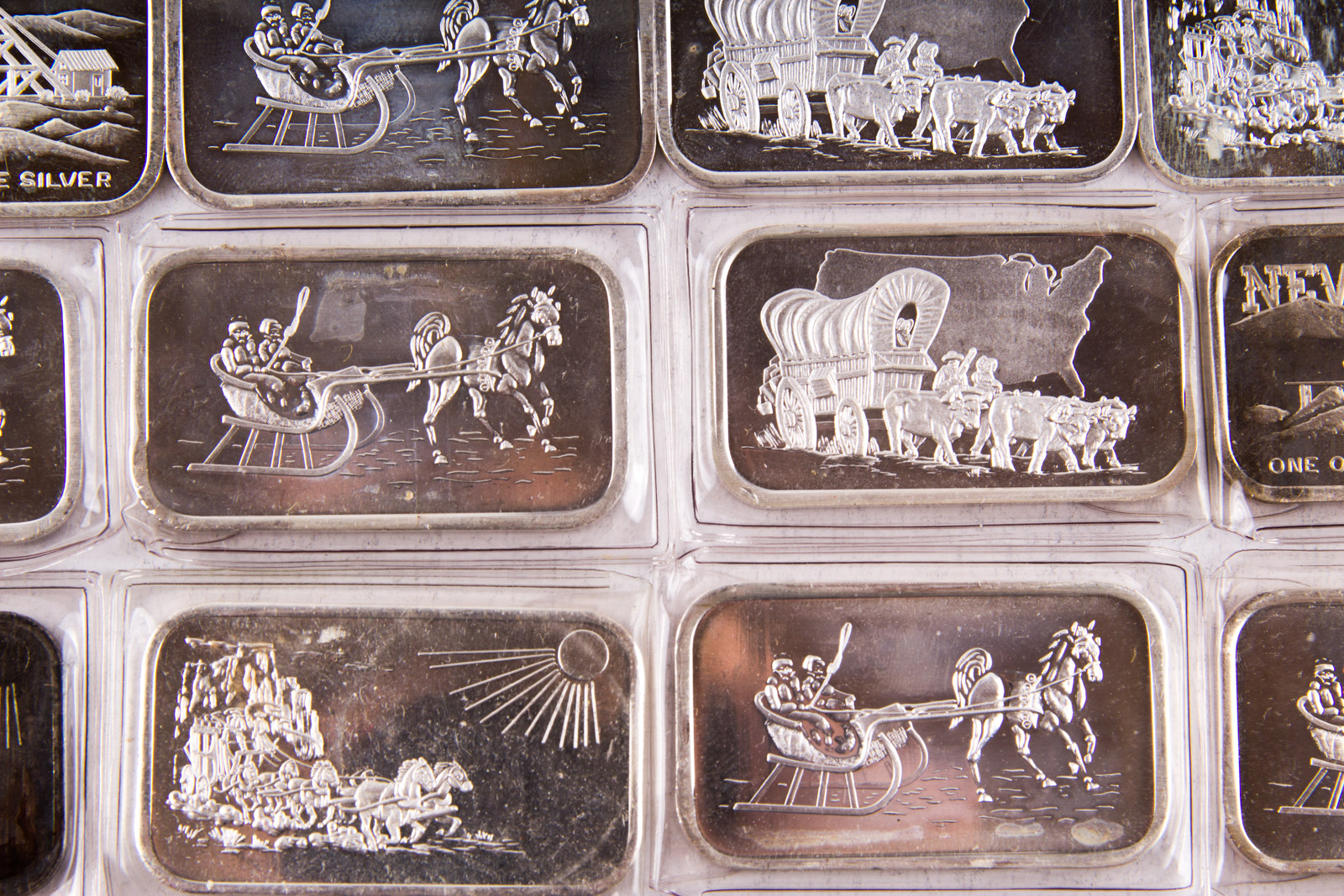 Large Grouping of Silver Towne One Troy Ounce .999 Silver Ingots