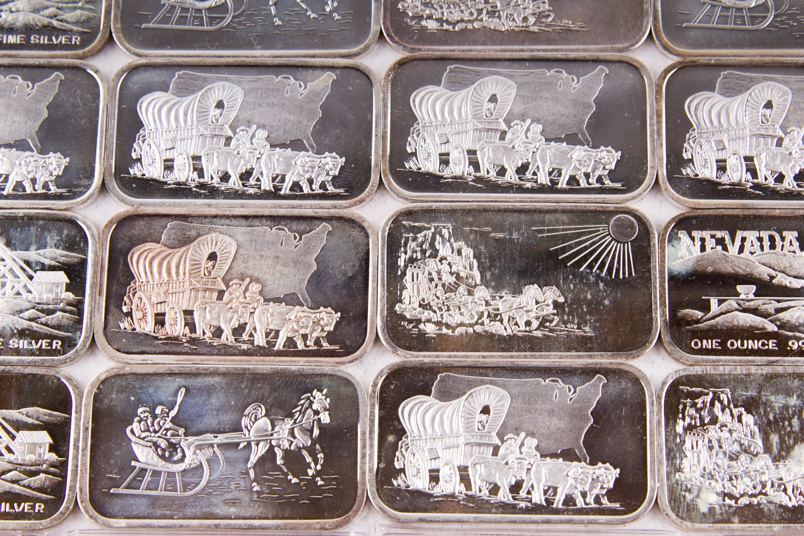 Large Grouping of Silver Towne One Troy Ounce .999 Silver Ingots