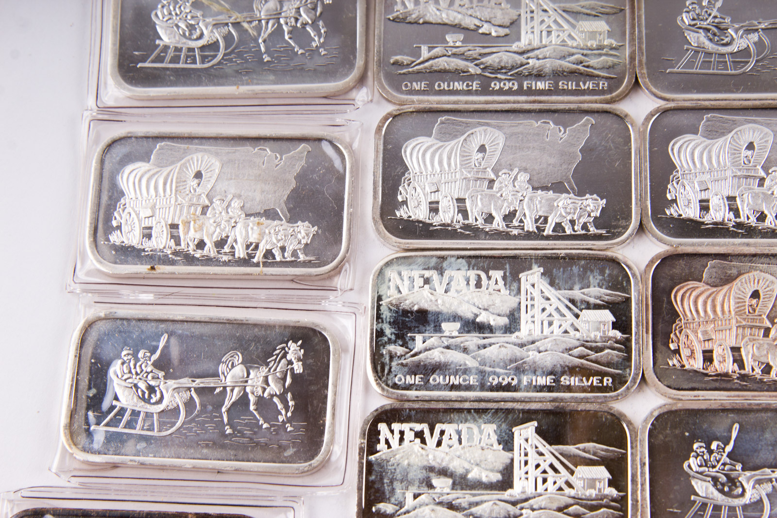 Large Grouping of Silver Towne One Troy Ounce .999 Silver Ingots