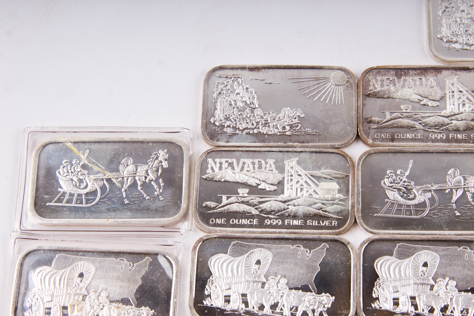 Large Grouping of Silver Towne One Troy Ounce .999 Silver Ingots