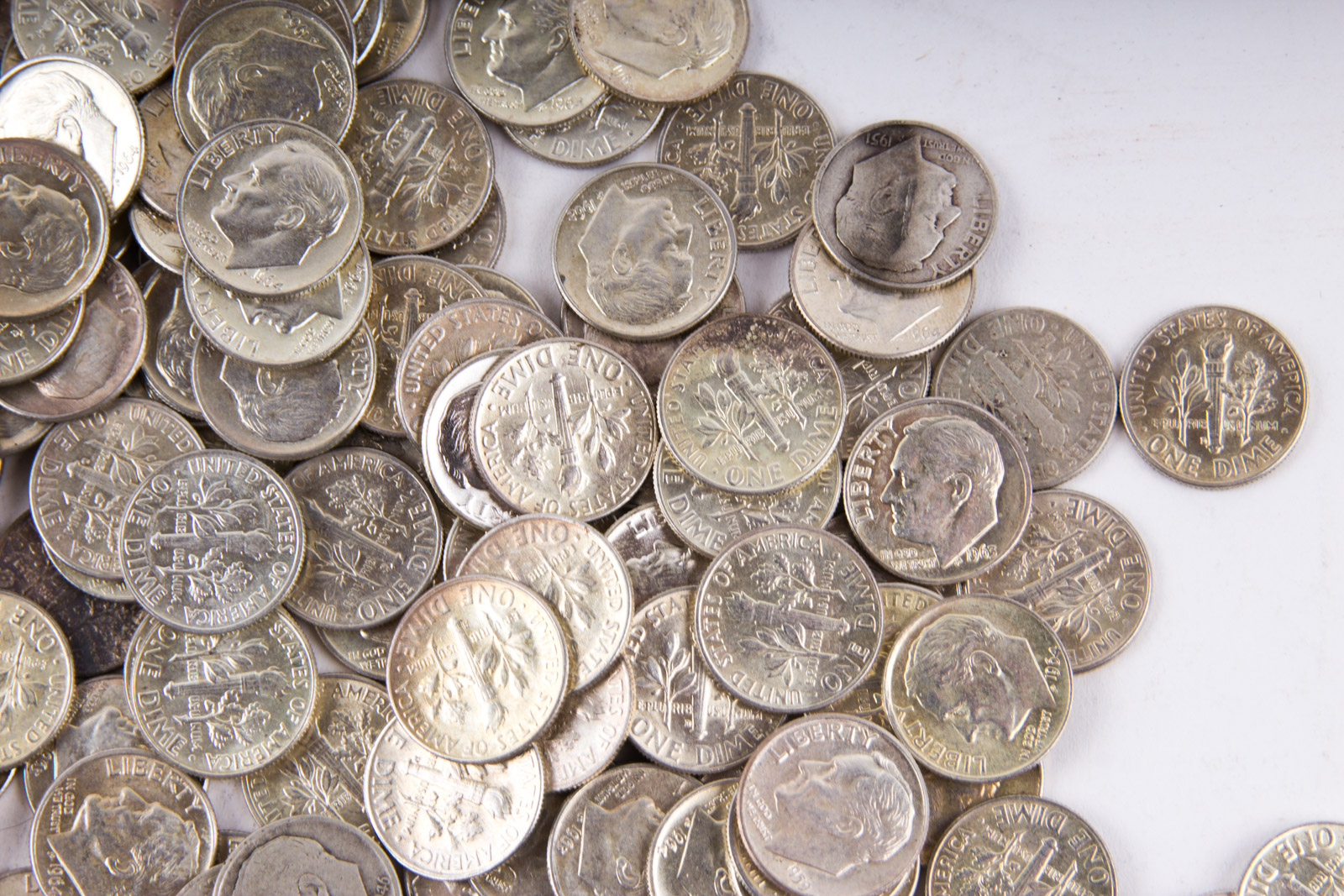 Large Grouping of Roosevelt Silver Dimes