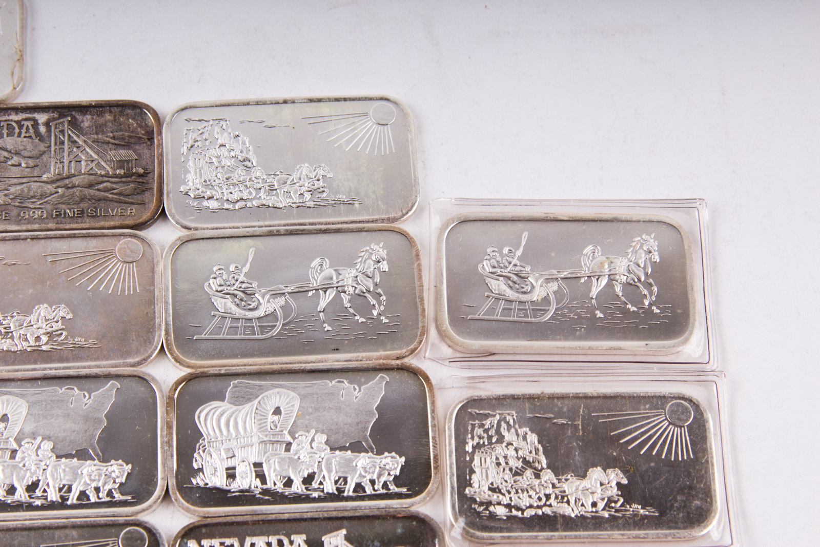 Large Grouping of Silver Towne One Troy Ounce .999 Silver Ingots