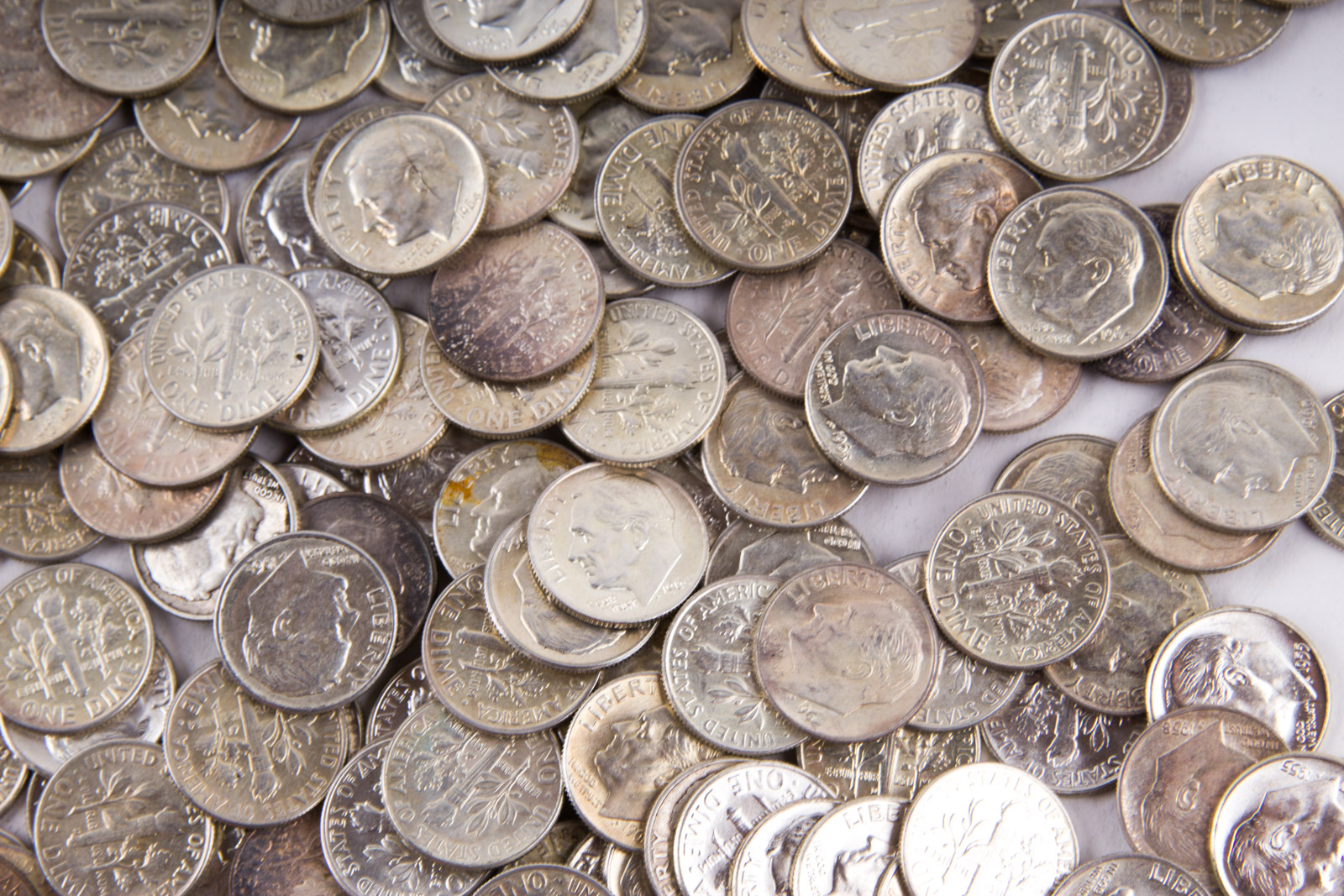 Large Grouping of Roosevelt Silver Dimes