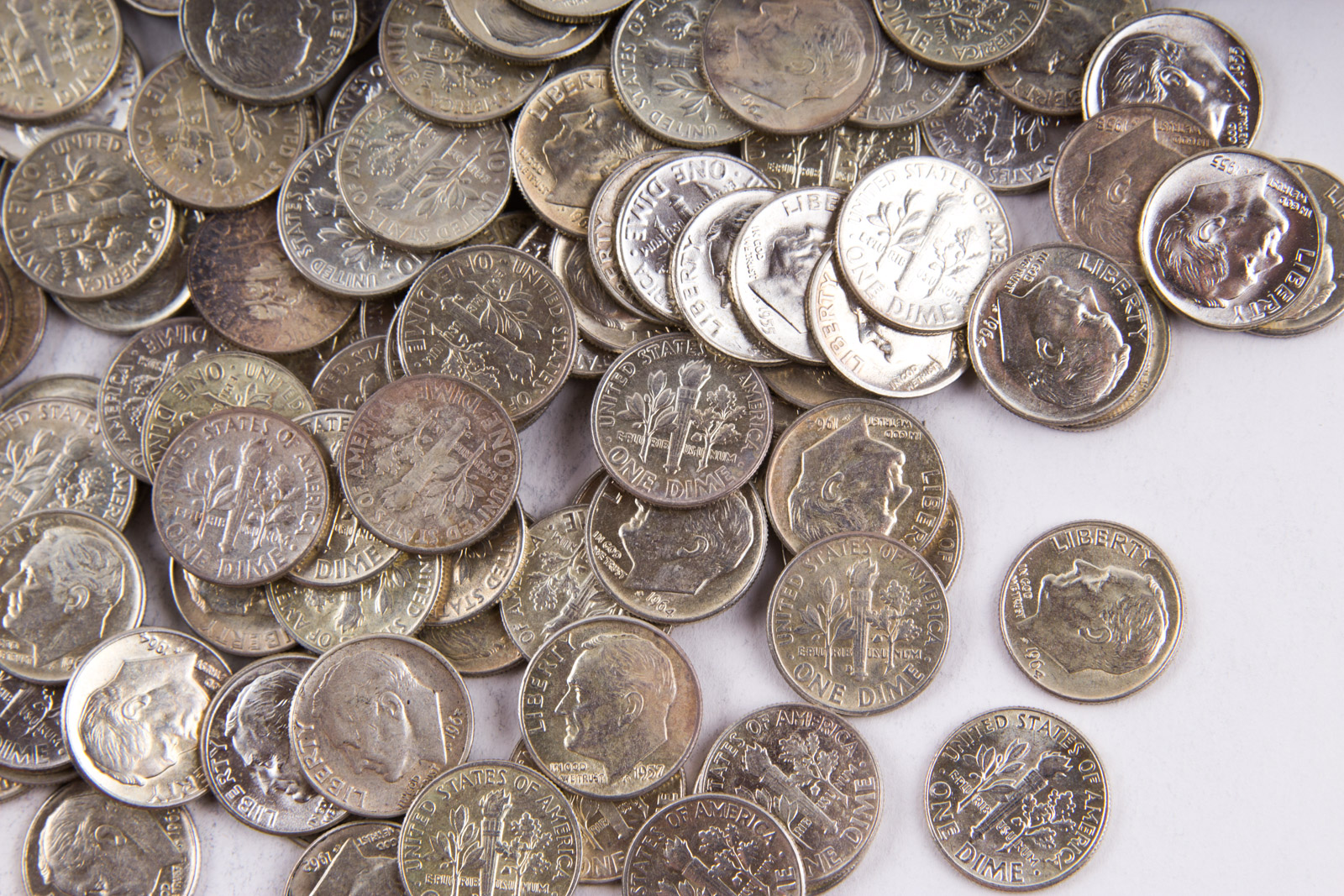 Large Grouping of Roosevelt Silver Dimes
