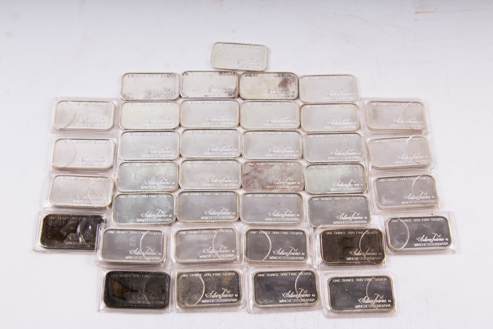 Large Grouping of Silver Towne One Troy Ounce .999 Silver Ingots