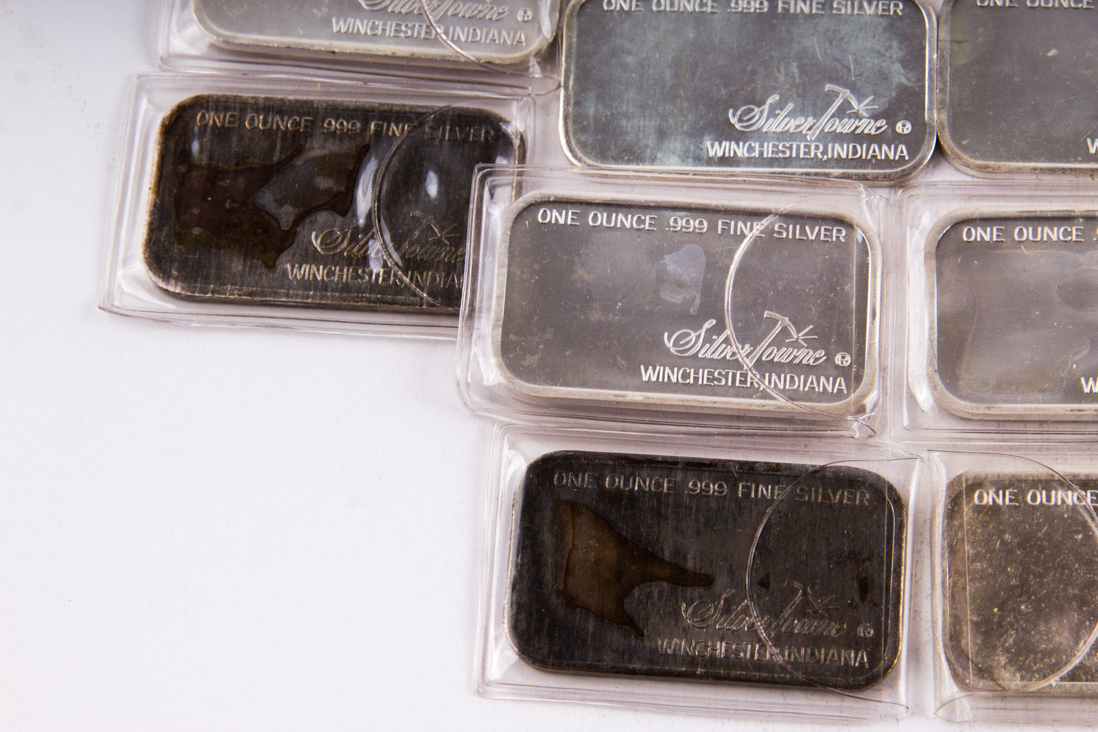 Large Grouping of Silver Towne One Troy Ounce .999 Silver Ingots