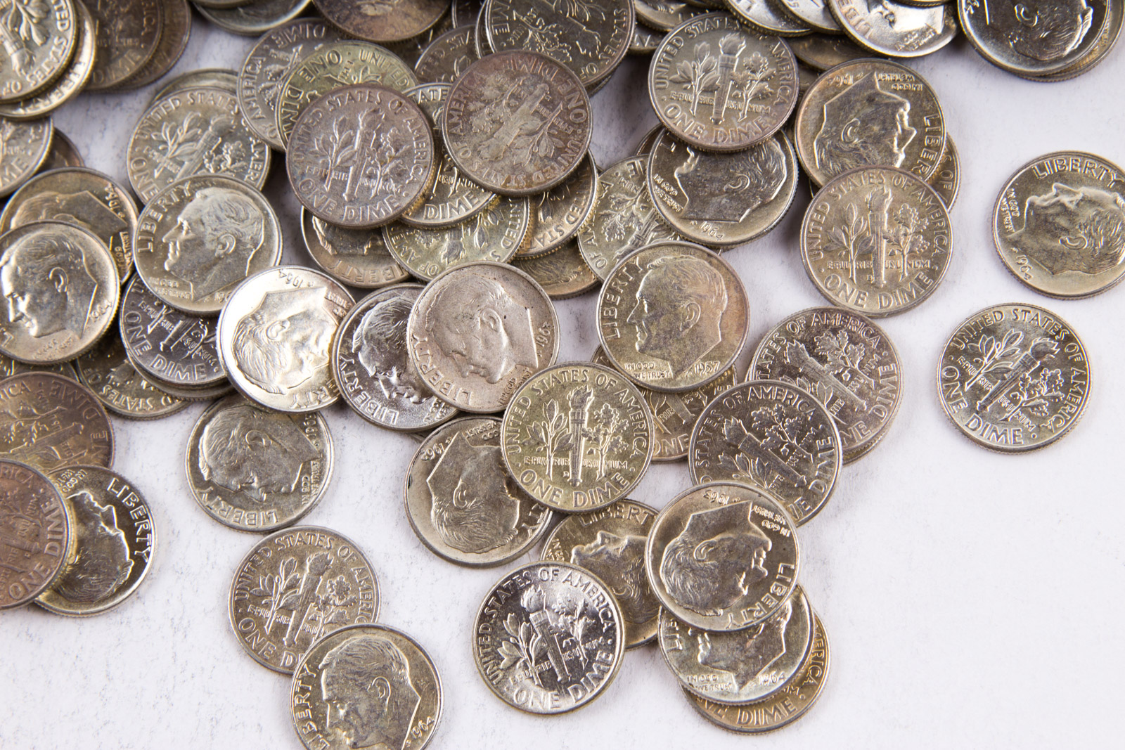 Large Grouping of Roosevelt Silver Dimes