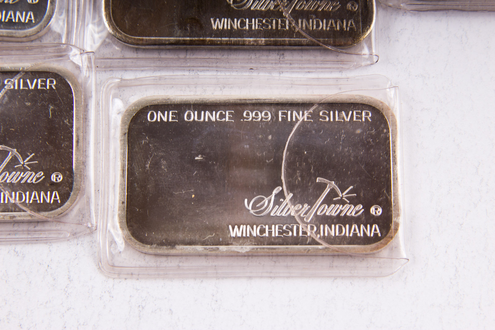 Large Grouping of Silver Towne One Troy Ounce .999 Silver Ingots
