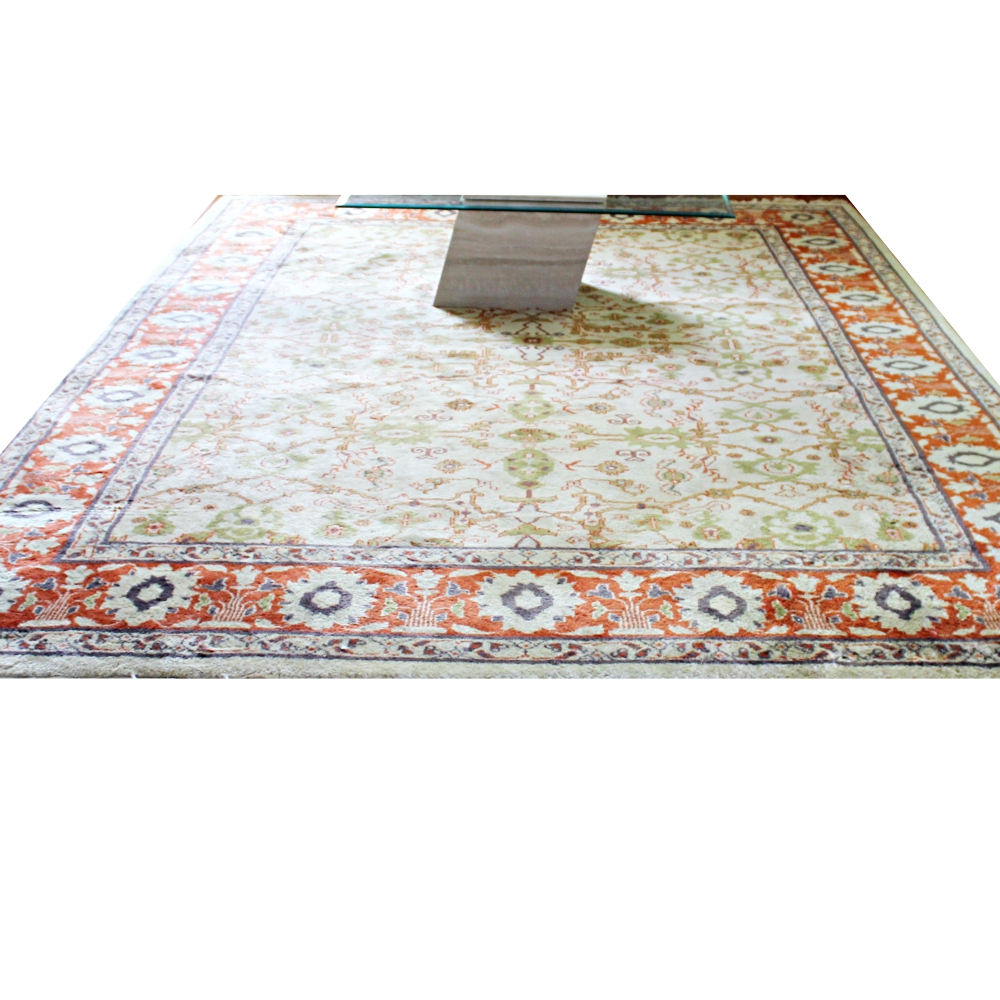 Hand-Knotted Indian Area Rug