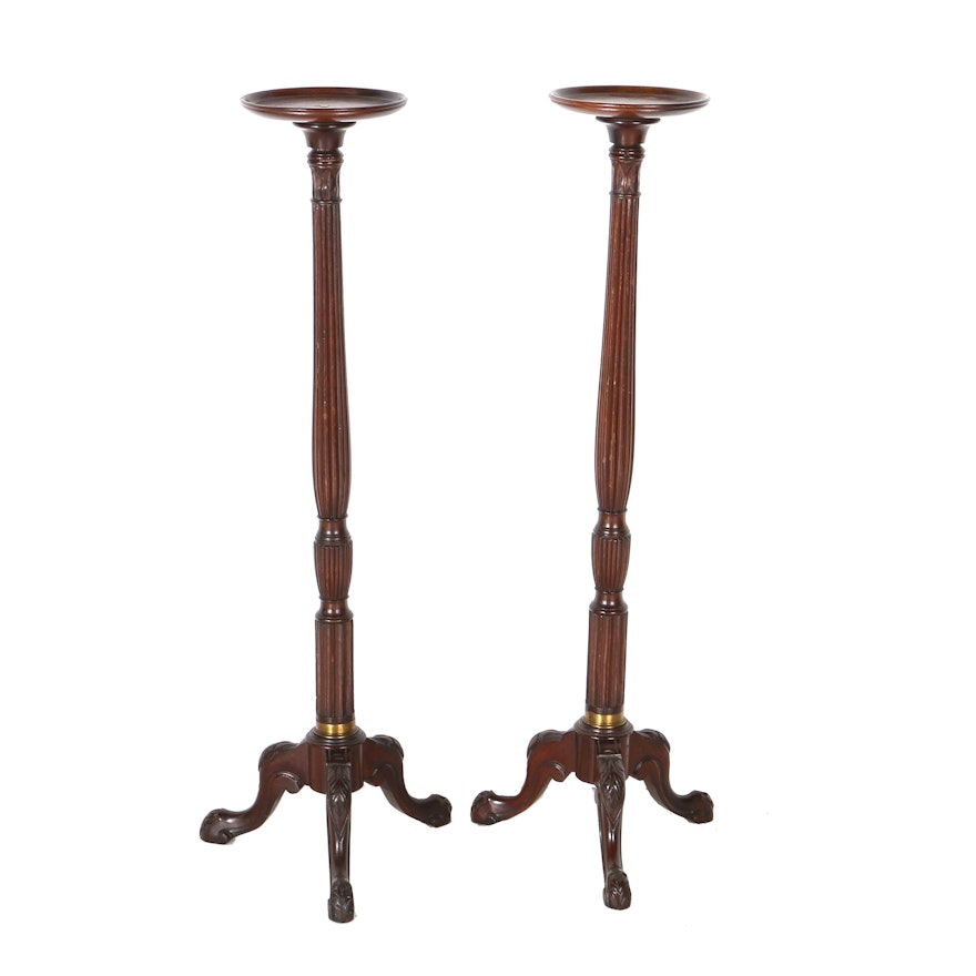 Queen Anne Style Mahogany Plant Stands