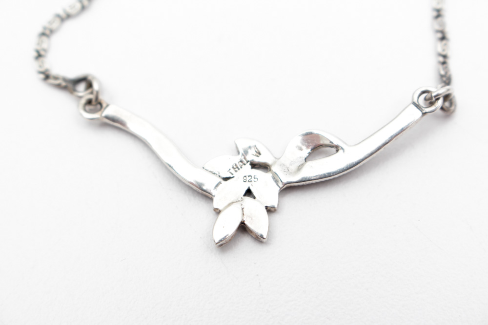 Sterling Silver and Marcasite Necklace and Earring Set