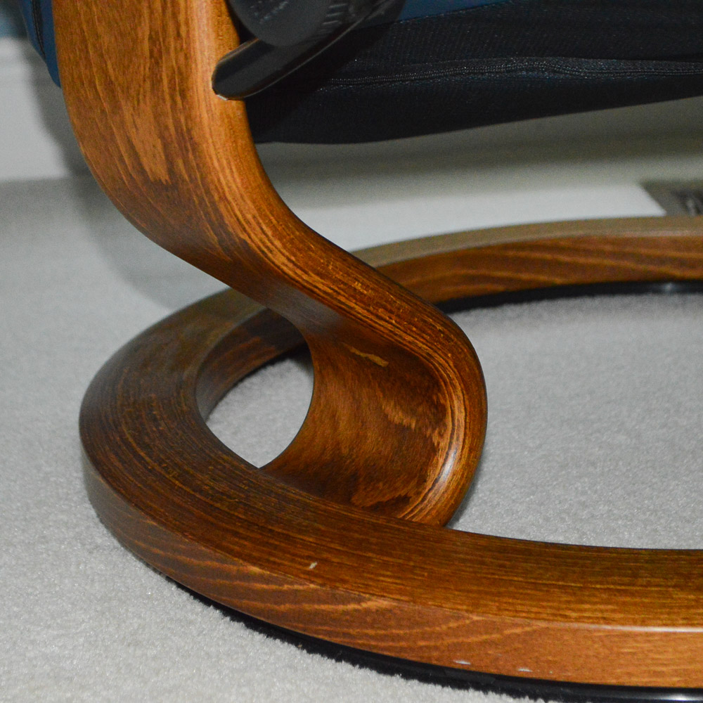 "Stressless" Leather Lounger With Ottoman by Ekornes