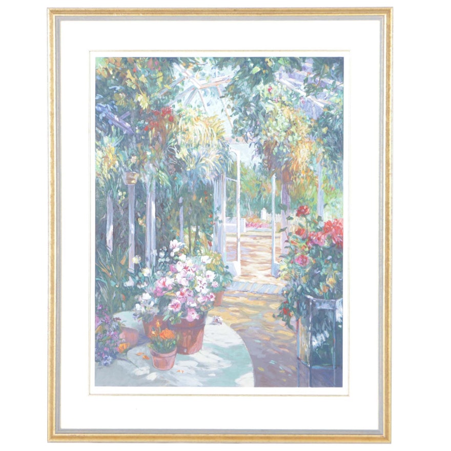 Henri Plisson Limited Edition Serigraph "Inside The Greenhouse"