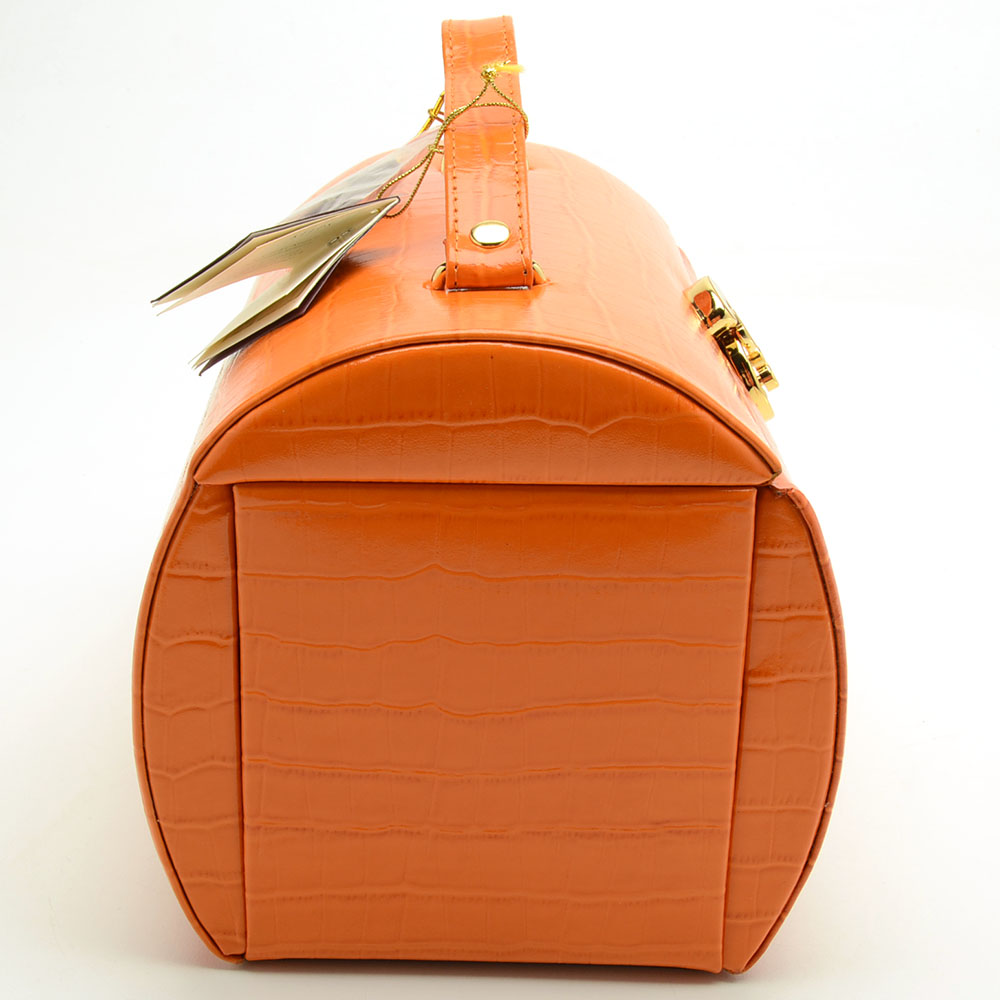 Orange Patent Leather Jewelry Case