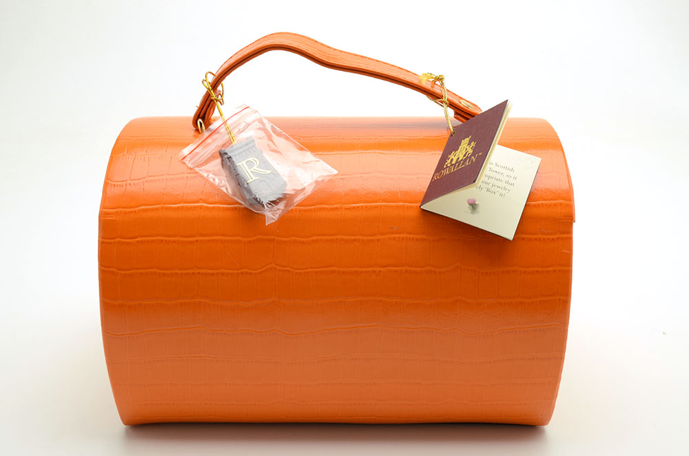 Orange Patent Leather Jewelry Case