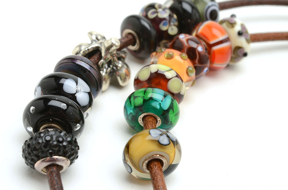 Trollbeads Sterling Leather Cord Necklaces and Beads