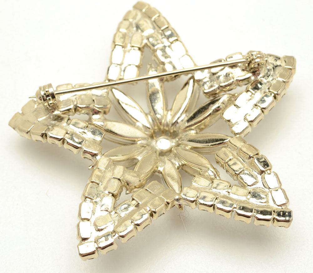 Three Vintage Rhinestone Costume Brooches