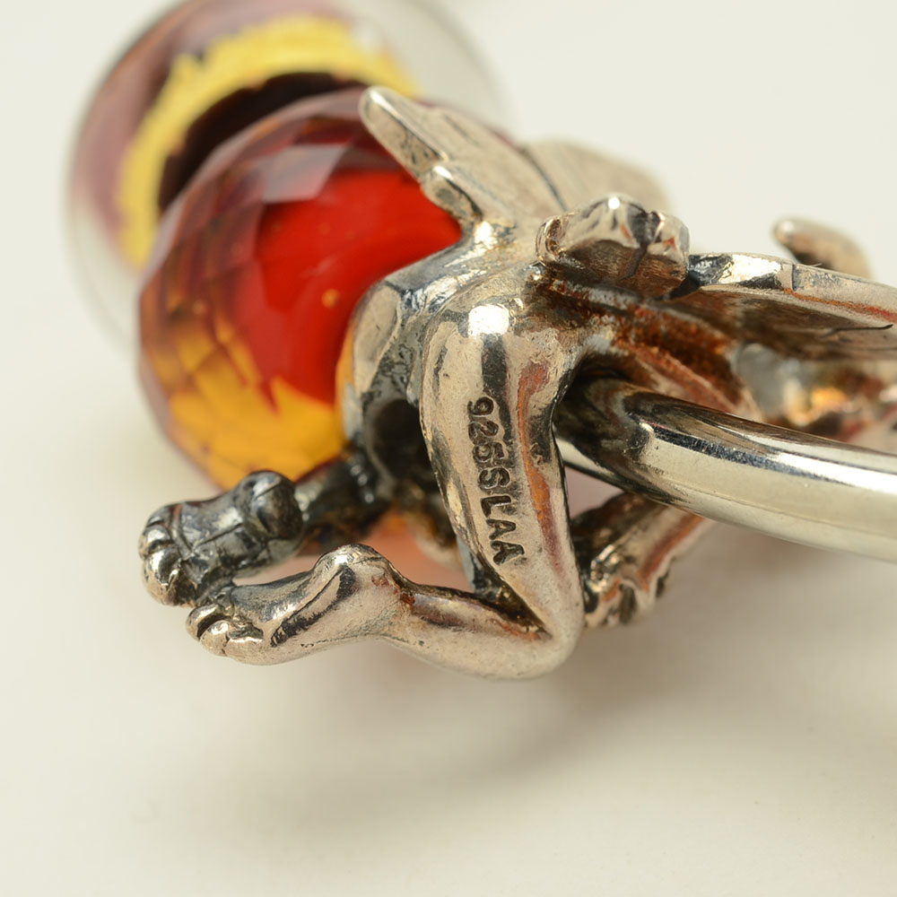 Sterling and Glass Trollbeads Including Fantasy Elf on Bracelets