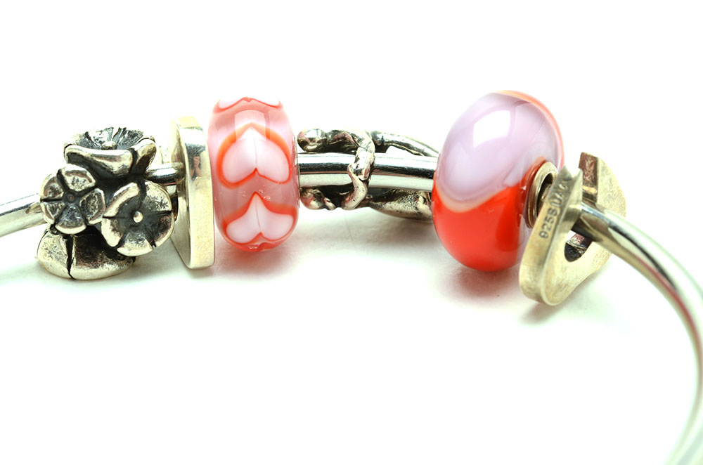 Sterling and Glass Trollbeads Including Fantasy Elf on Bracelets
