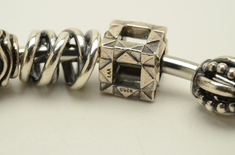 Trollbeads Sterling Charm Beads on Silver Tone Bracelets