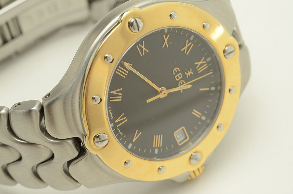 Ebel Sportwave Watch with 18K Yellow Gold Bezel