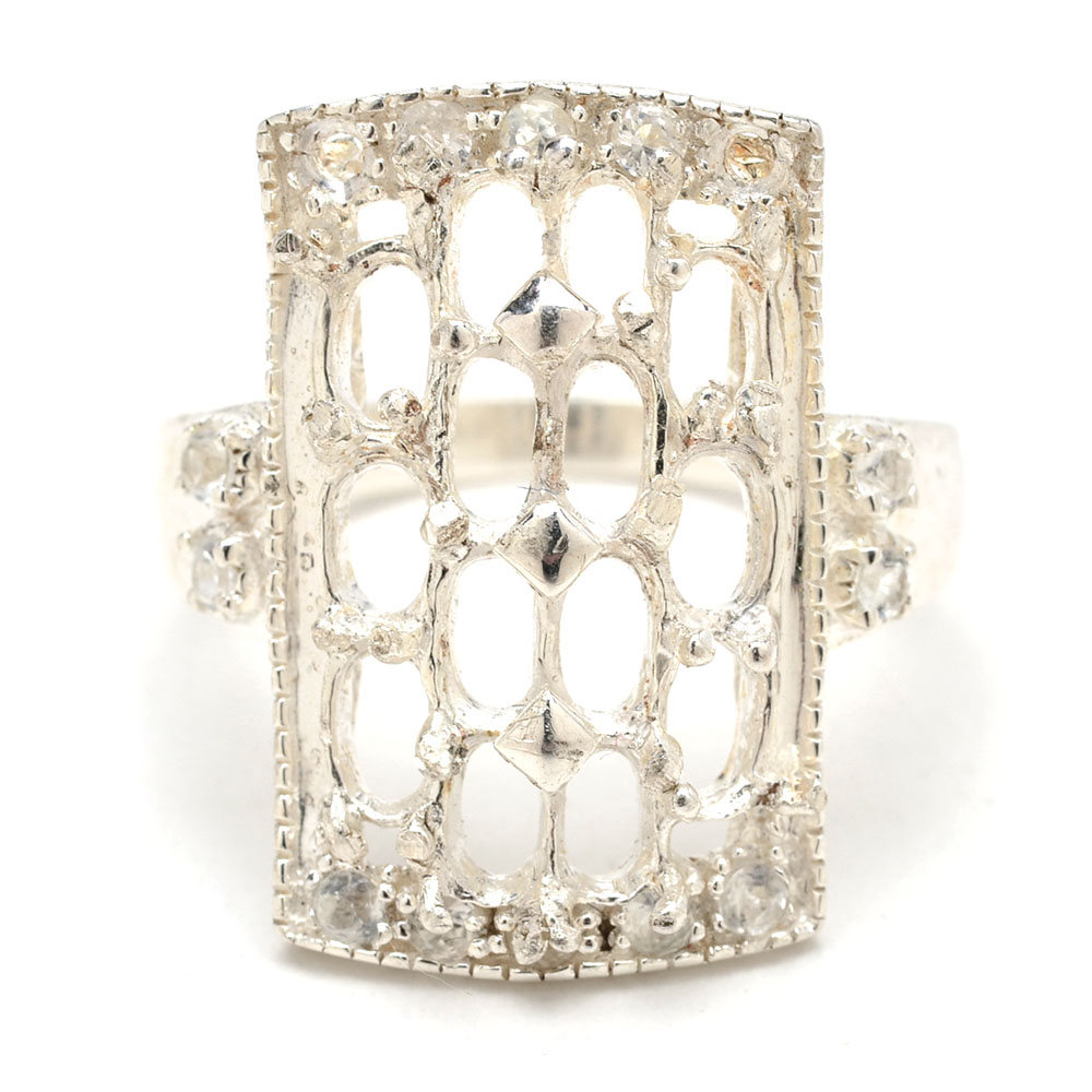 Sterling Silver White Topaz Ring