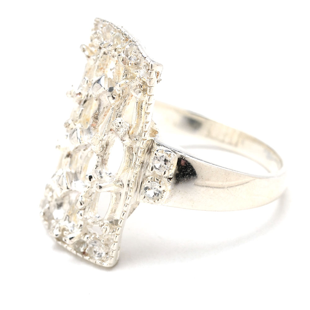 Sterling Silver White Topaz Ring