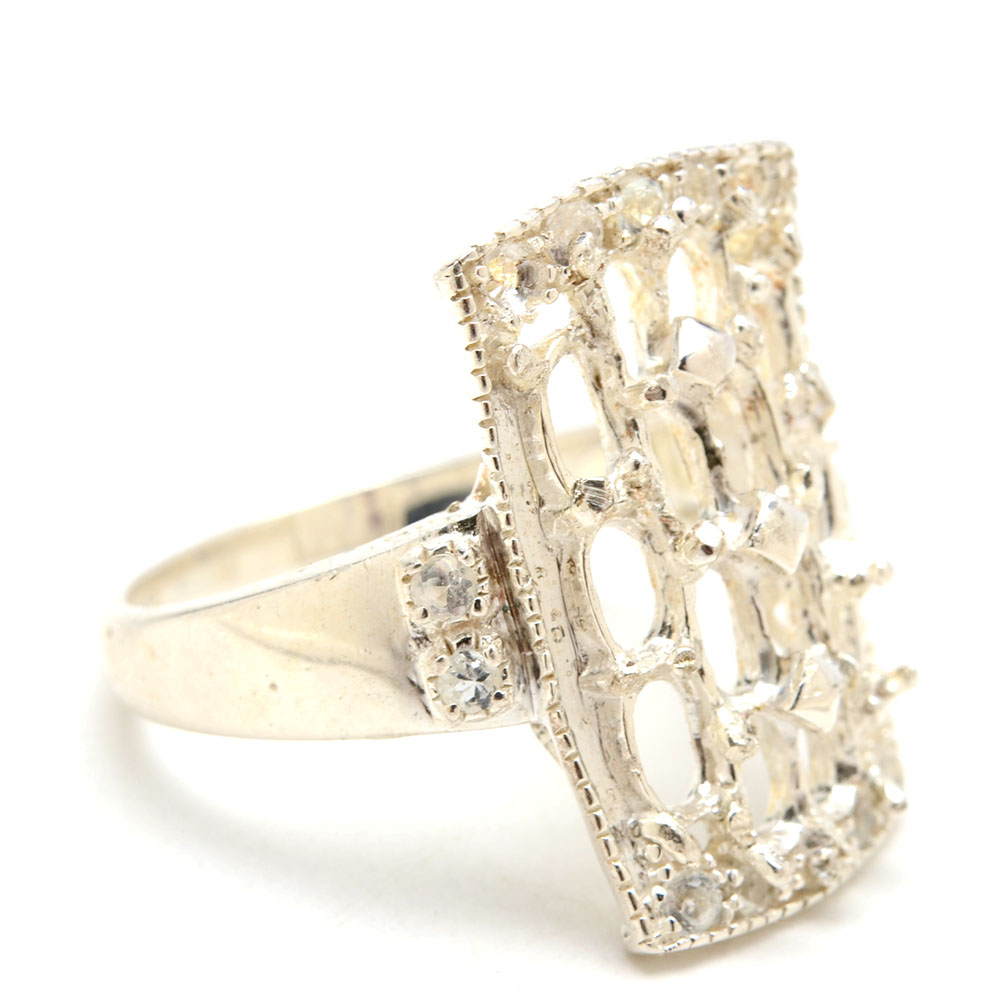 Sterling Silver White Topaz Ring