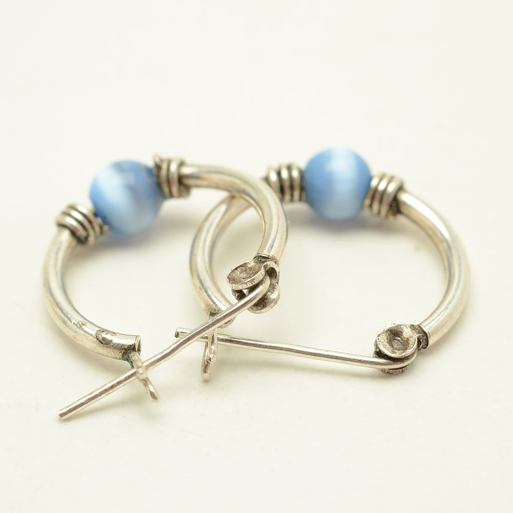 Vintage Krementz Sterling Charm Bracelet and Sterling Earrings