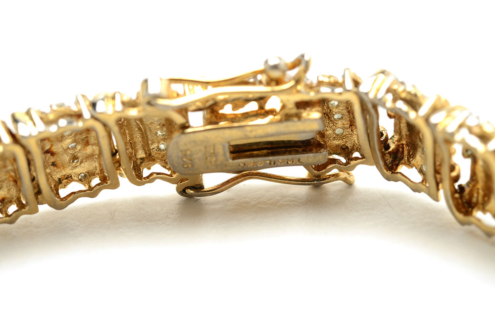 Sterling Silver Diamond Segmented Link Bracelet