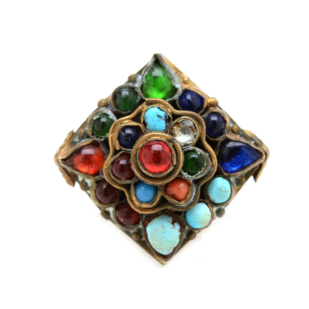 Vintage Warner Bracelet and Costume Ring with Glass Stones