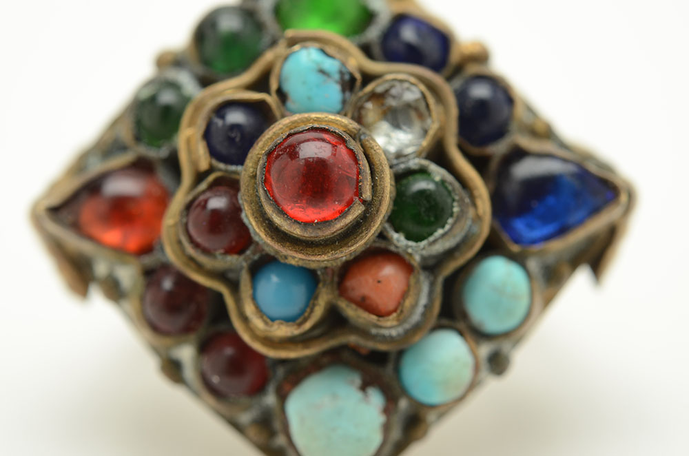 Vintage Warner Bracelet and Costume Ring with Glass Stones