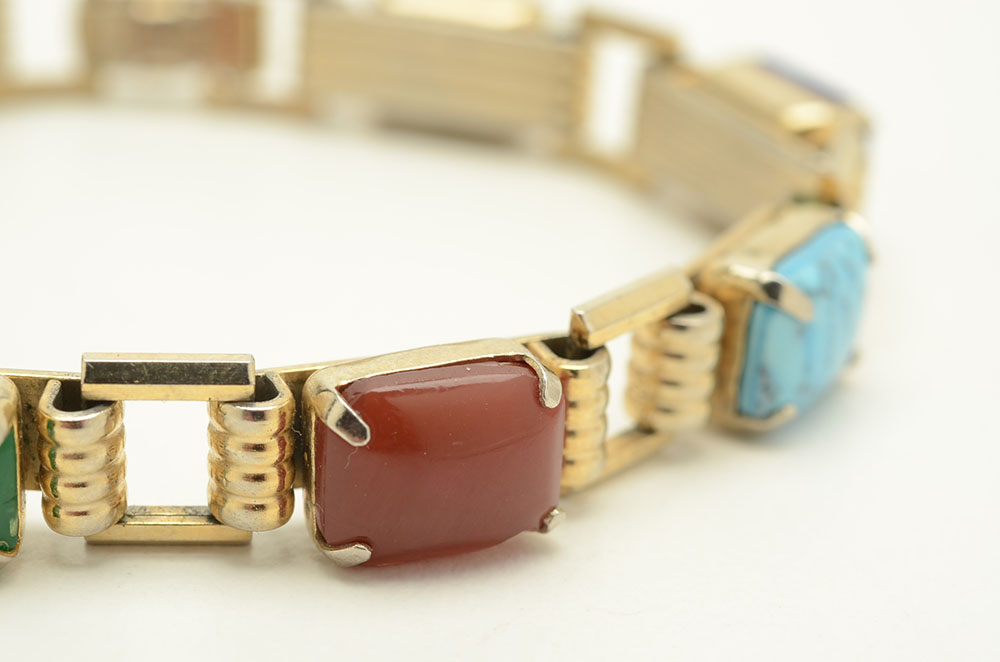 Vintage Warner Bracelet and Costume Ring with Glass Stones