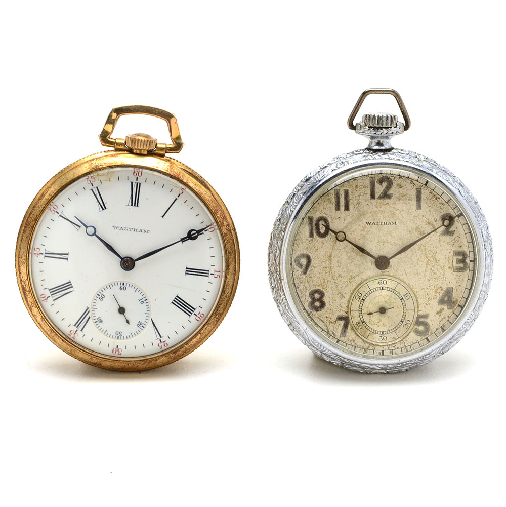 Vintage Waltham Open Face Pocket Watches