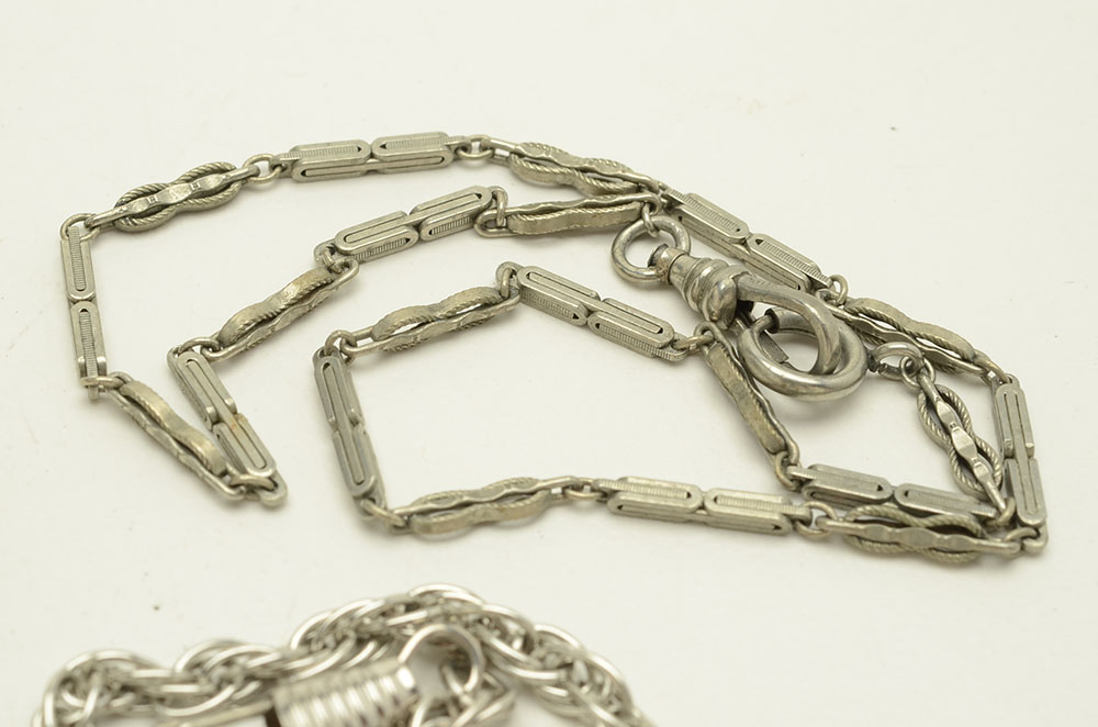 Vintage Gruen SemiThin Pocket Watch and Two Fob Chains