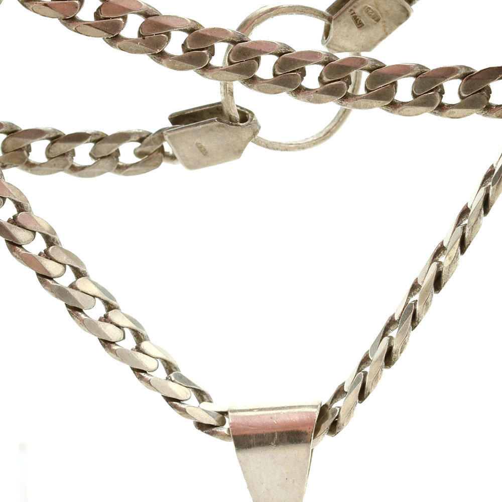 Sterling St. Barbara Medallion on Sterling Chain