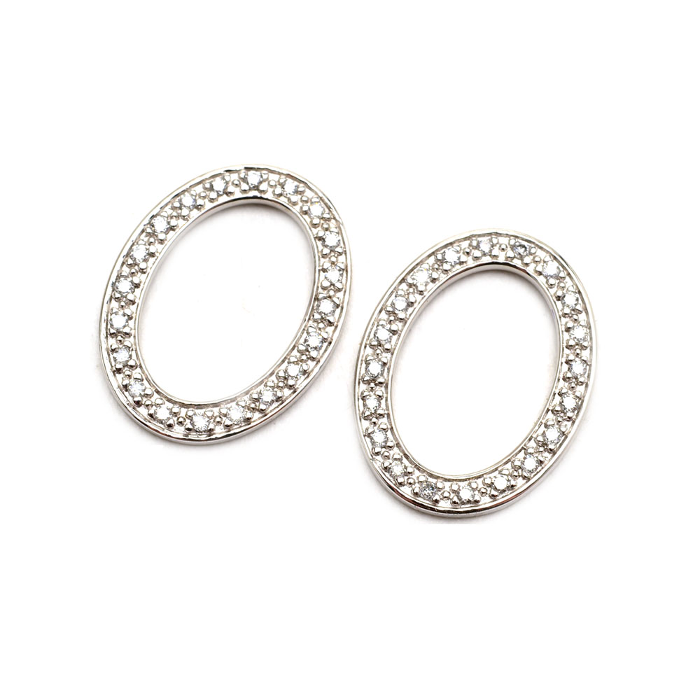 14K White Gold Diamond Earring Jackets