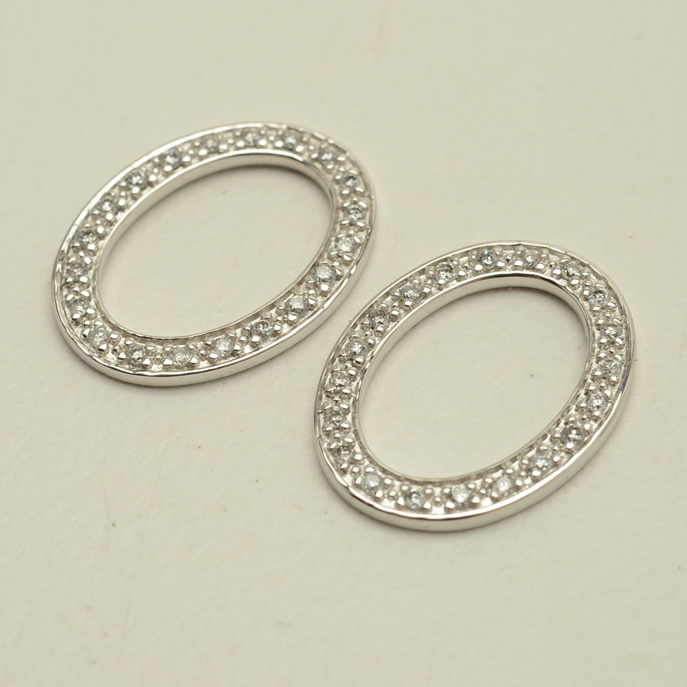 14K White Gold Diamond Earring Jackets