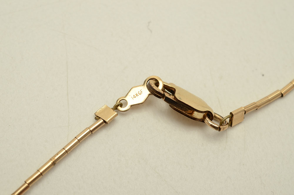 Gold Filled Necklace with Labradorite and Fluorite Beads