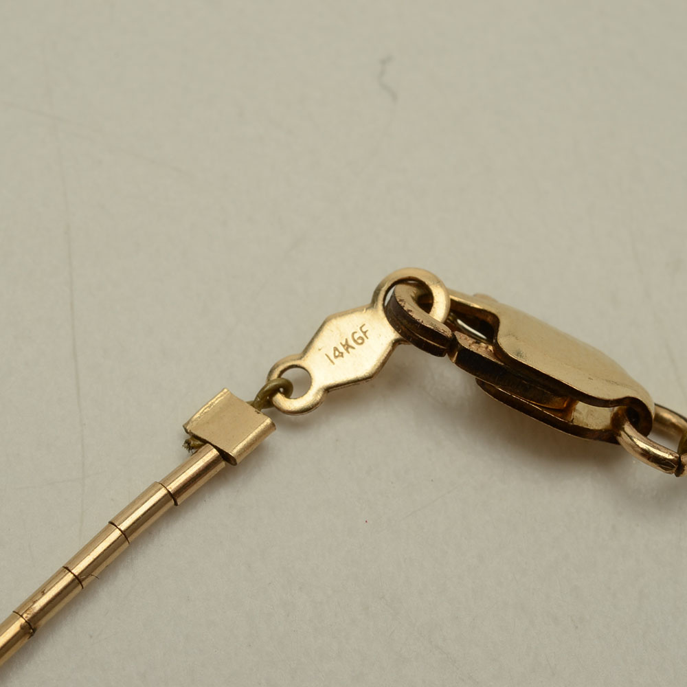 Gold Filled Necklace with Labradorite and Fluorite Beads