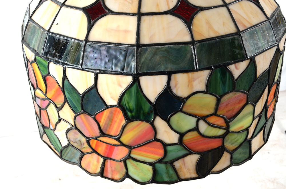 Vintage Stained Glass Hanging Fixture