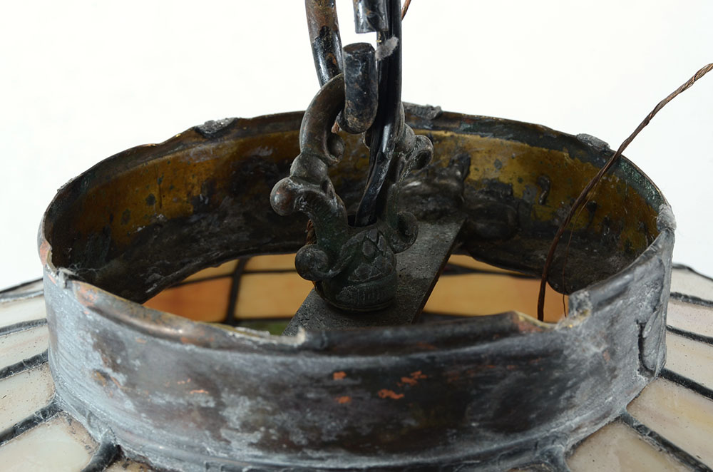 Vintage Stained Glass Hanging Fixture