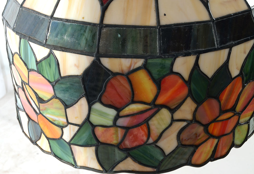 Vintage Stained Glass Hanging Fixture