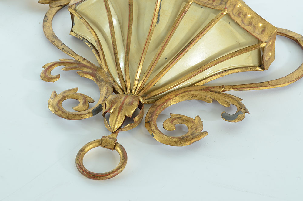 Pair of Italian Gilt Metal Wall Planters