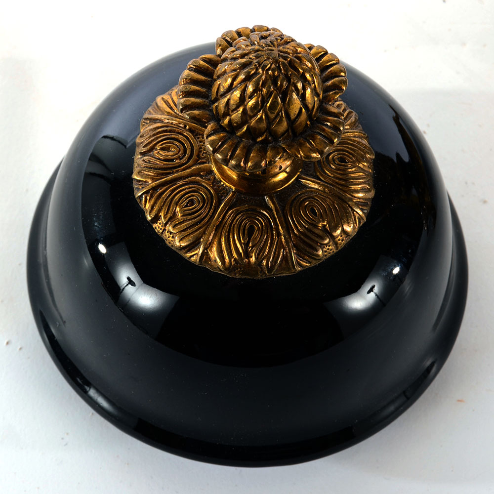 Decorative Black Ceramic and Ormolu Covered Urn