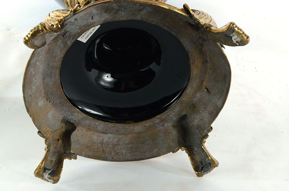 Decorative Black Ceramic and Ormolu Covered Urn