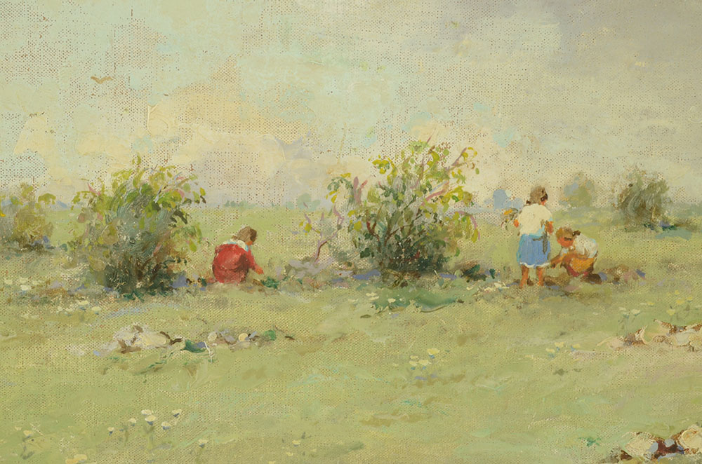 Original Mid-Century Acrylic Painting on Canvas