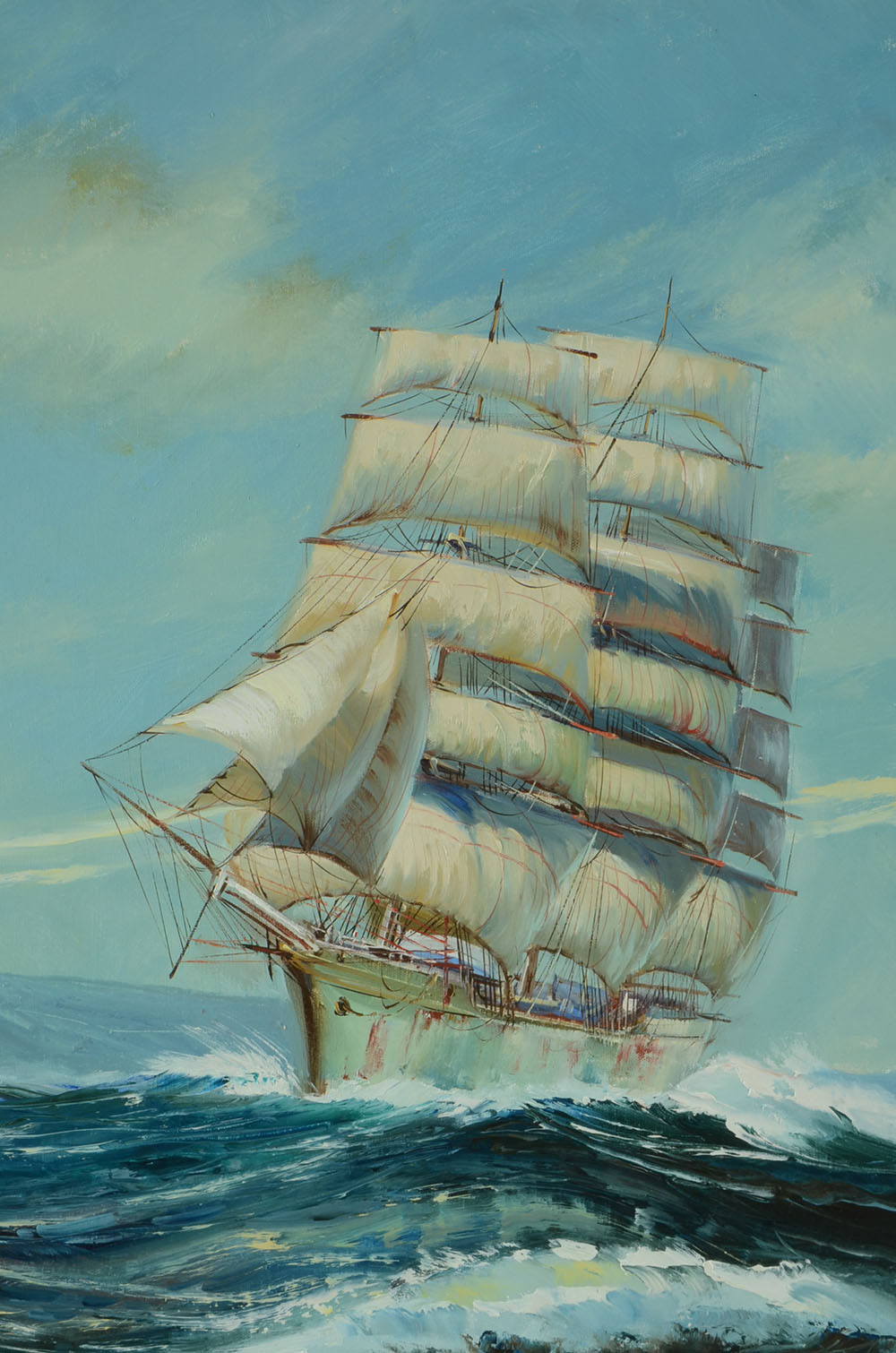 C. Harlot Original Nautical Oil Painting on Canvas