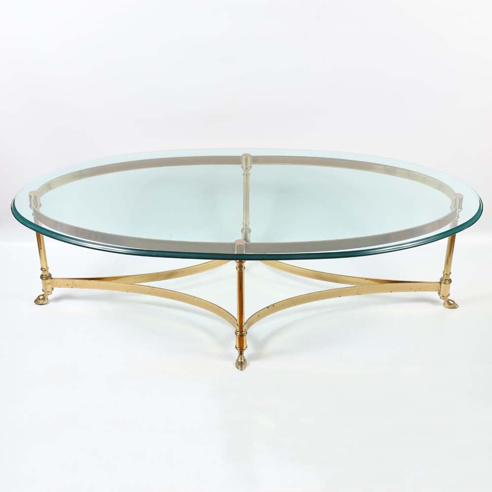 Vintage LaBarge Brass Hollywood Regency Style Coffee Table