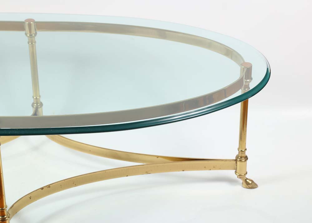 Vintage LaBarge Brass Hollywood Regency Style Coffee Table